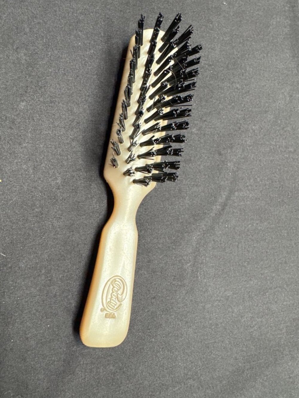 Goody Beige Hairbrush With Black Bristles 7.5 Inches USA Made Durable Lightweigh